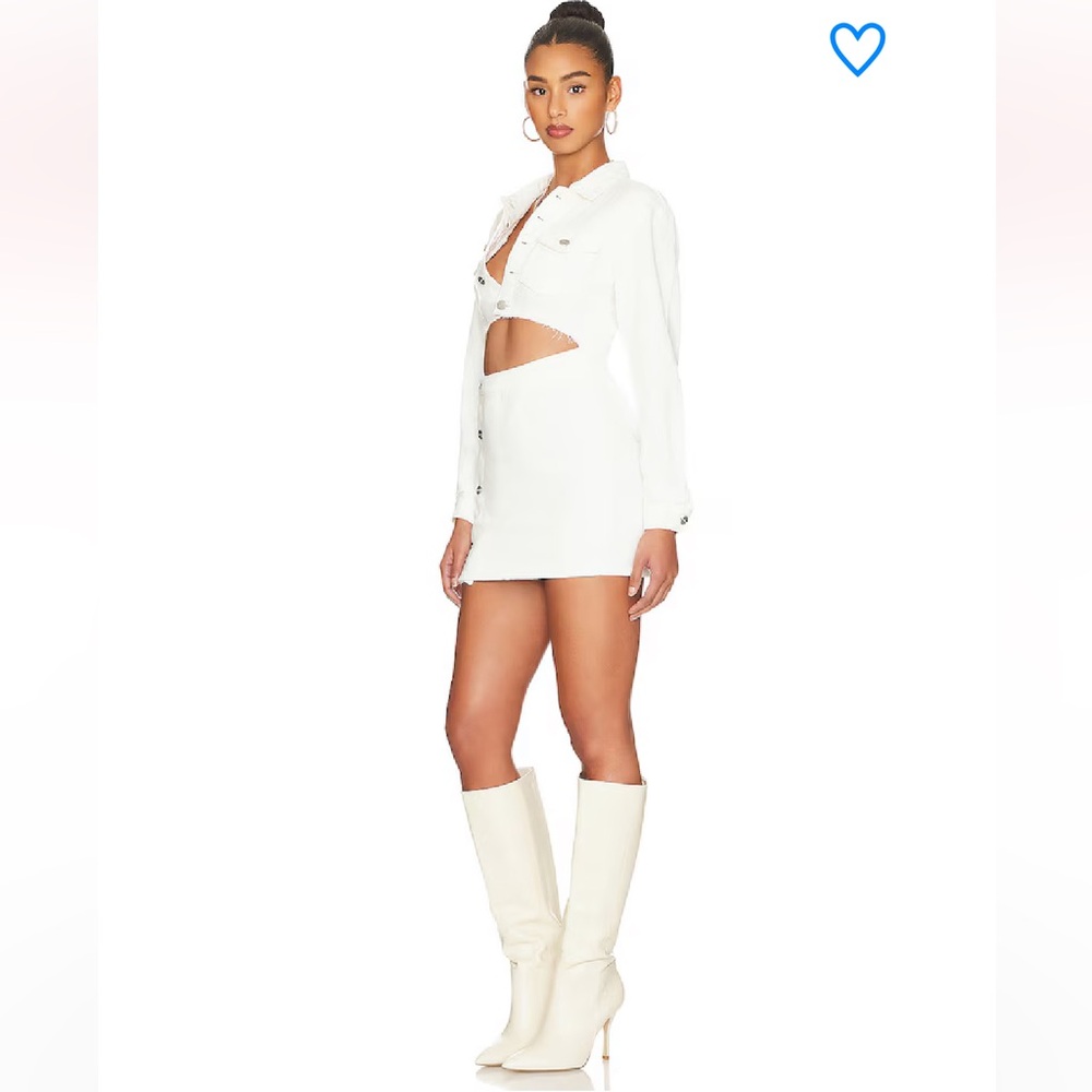 superdown Mika Button Front Dress White Denim - Small - Picture 3 of 10